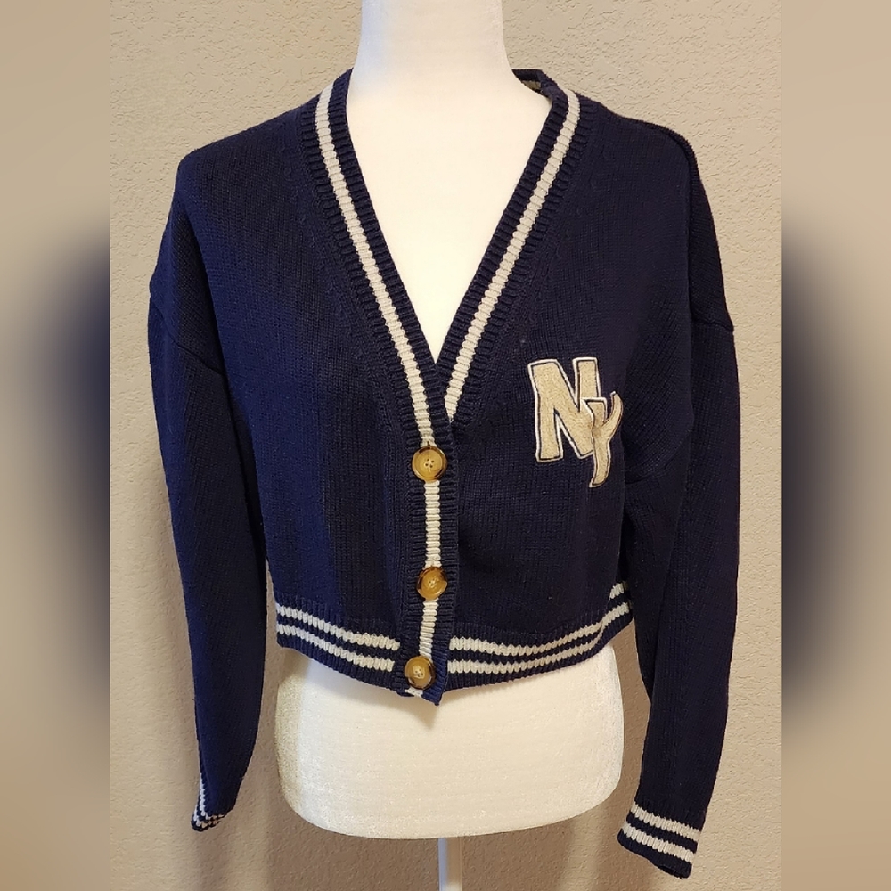 Button Varsity Sweater